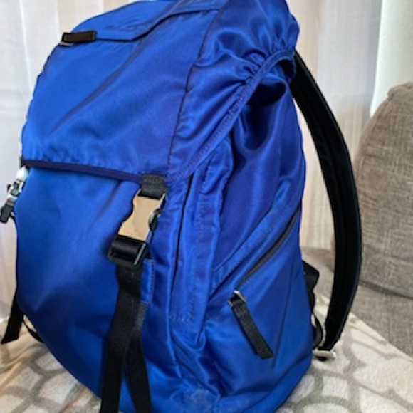 Nylon Drawstring Prada Backpack Dark Blue - Picture 6 of 7